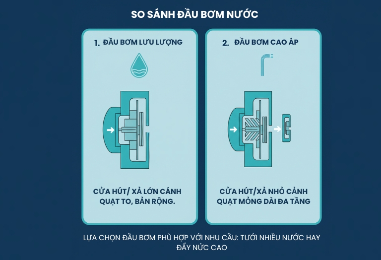 hình so sánh đầu bơm nước