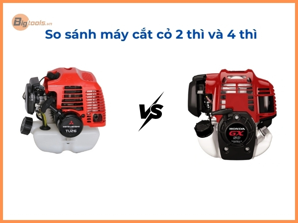 Máy cắt cỏ 2 thì là gì Sự khác biệt giữa máy cắt cỏ 4 thì