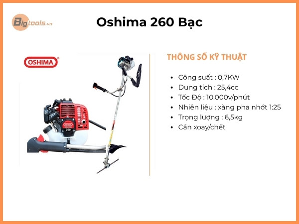 Máy cắt cỏ Oshima 260 Bạc