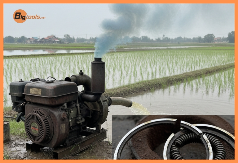 Triệu Chứng 3: Máy Bơm Dầu Ra Khói Bất Thường (Đen, Trắng, Xanh)