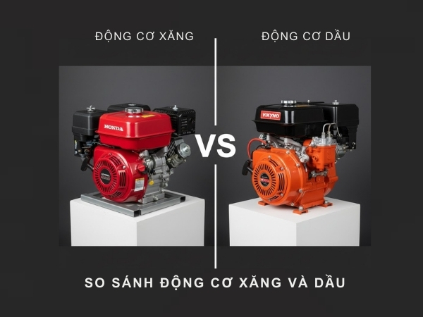 So sánh động cơ xăng và động cơ diesel máy nổ