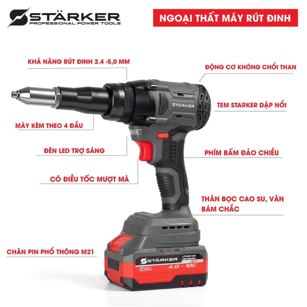 Máy rút rive STARKER SK-RV380GR