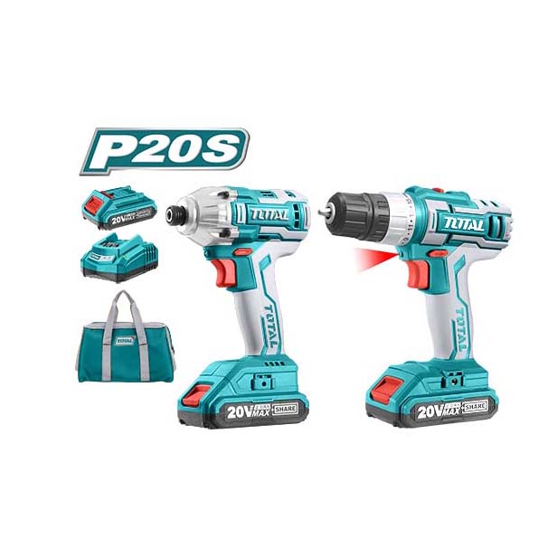 Bộ combo máy siết vít và máy khoan dùng Pin 20V TOTAL TCKLI2006