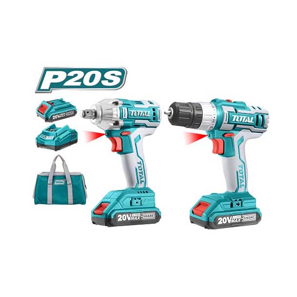 Bộ Combo máy Siết bulong Và máy Khoan Dùng Pin 20V TOTAL TCKLI2007