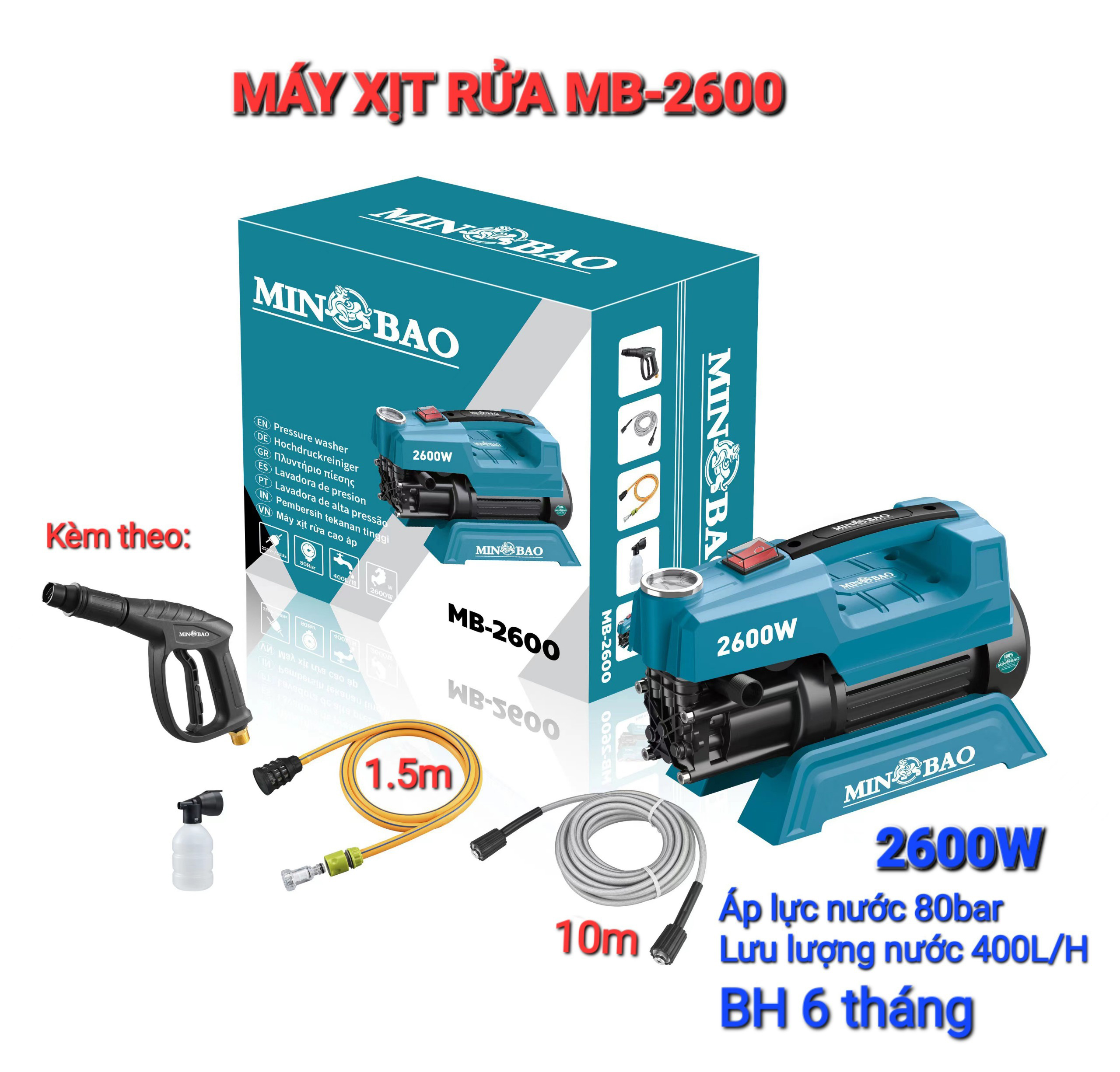 Máy xịt rửa xe MINBAO - MB-2600