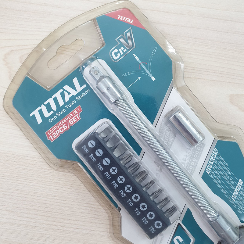 Bộ 12 tua vít thay đổi trục linh hoạt TOTAL THT250FL1206