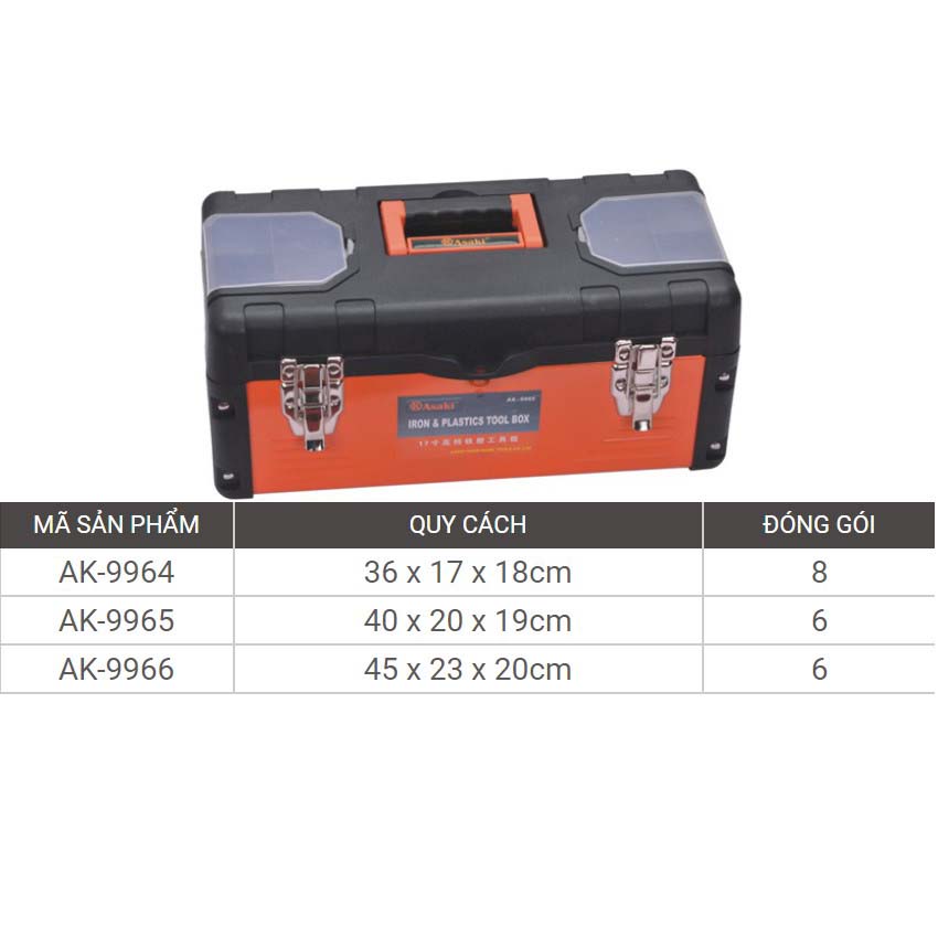 Thùng đồ nghề vỏ nhựa đáy sắt ASAKI AK-9966 (19inch)