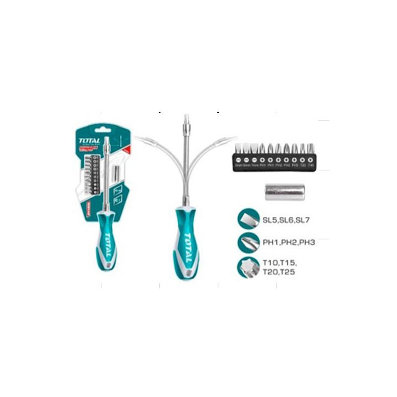 Bộ 12 tua vít thay đổi trục linh hoạt TOTAL THT250FL1206