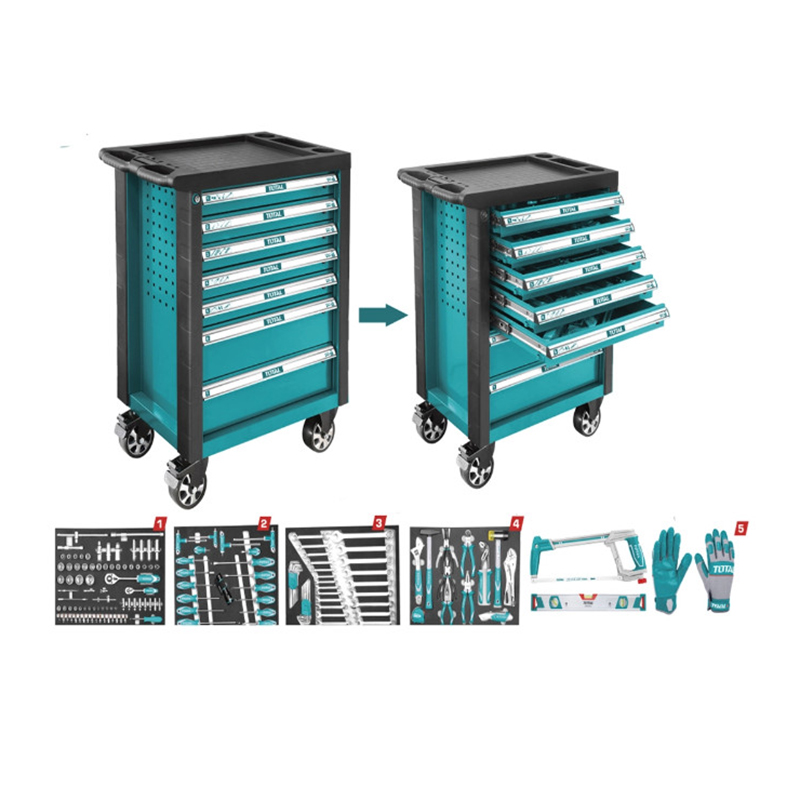 Bộ 162 món trong xe đựng công cụ TOTAL THPTCS71621