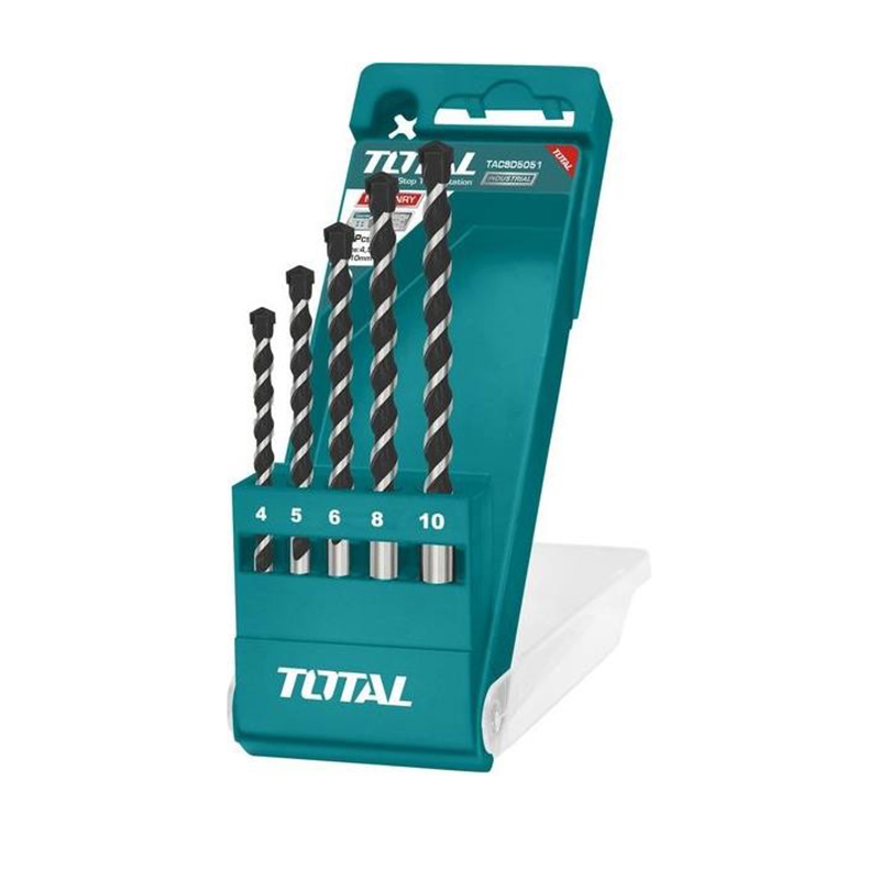 Bộ 5 mũi khoan bê tông đuôi trơn TOTAL TACSD5051