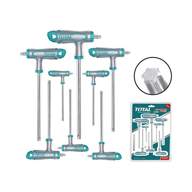 Bộ 8 chìa lục giác bông tay cầm chữ T TOTAL THHW8083