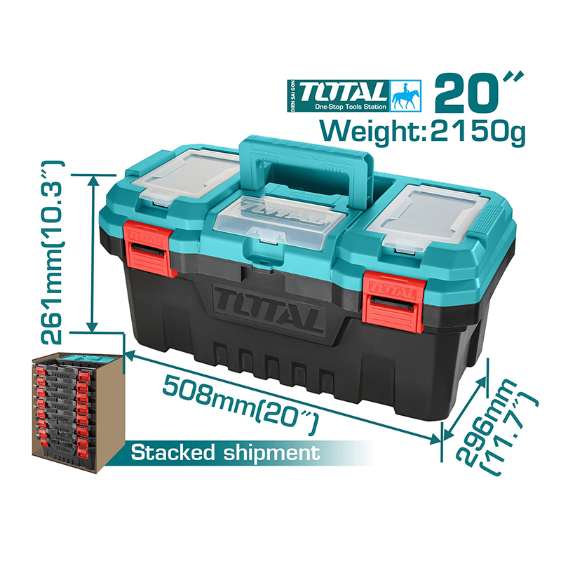 Hộp nhựa đựng công cụ 20 inch khóa nhựa TOTAL TPBX0201