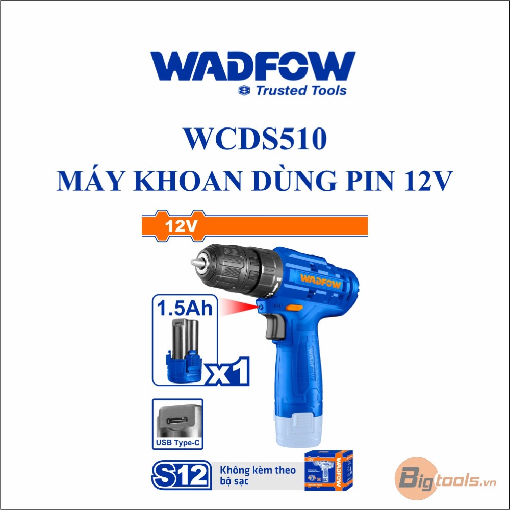 Máy khoan dùng pin Lithium-ion 12V WADFOW - WCDS510
