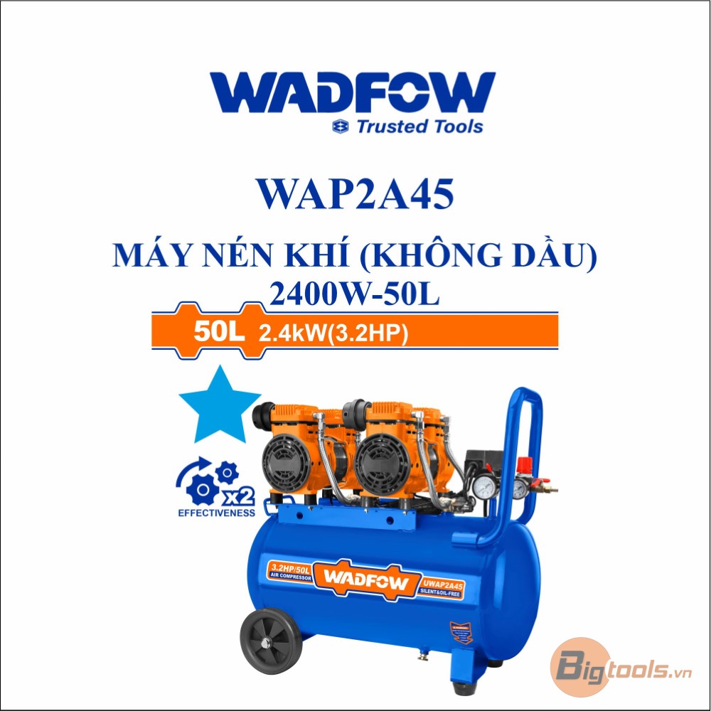 Máy nén khí (không dầu) 2400W-50L WADFOW - WAP2A45