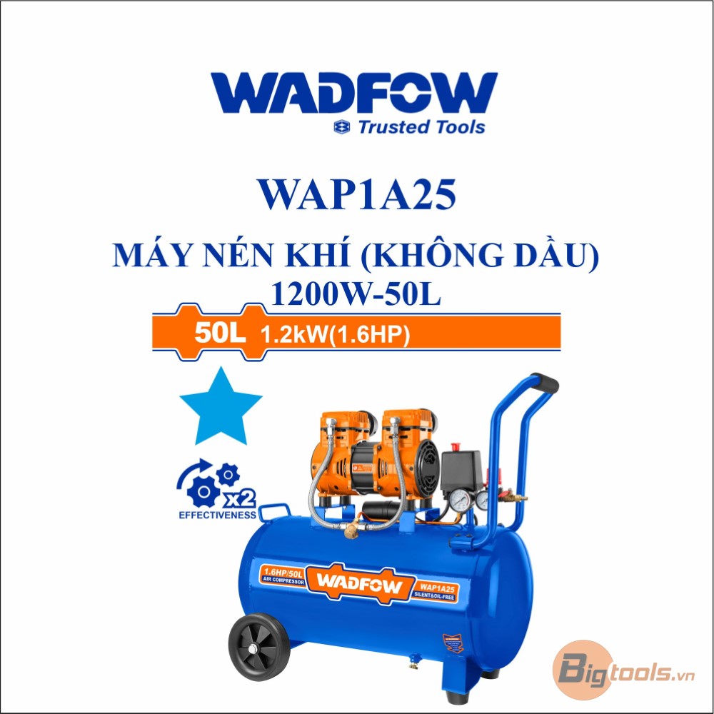 Máy nén khí (không dầu) 1200W-50L WADFOW - WAP1A25