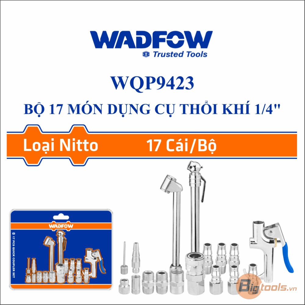 Bộ 17 món dụng cụ thổi khí 1/4" WADFOW - WQP9423