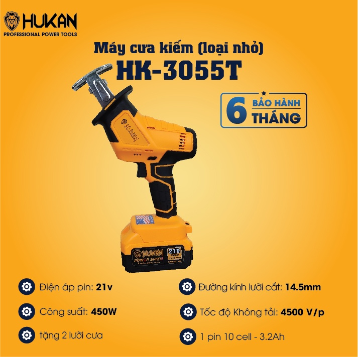 Máy cưa kiếm dùng Pin HUKAN HK-3055T