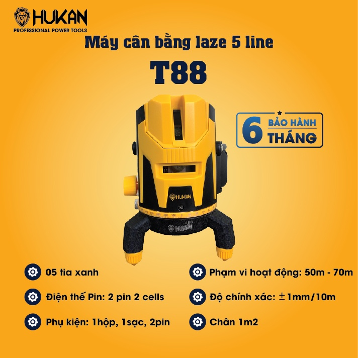 Máy Cân Mực Laser 5 Tia HUKAN - T88