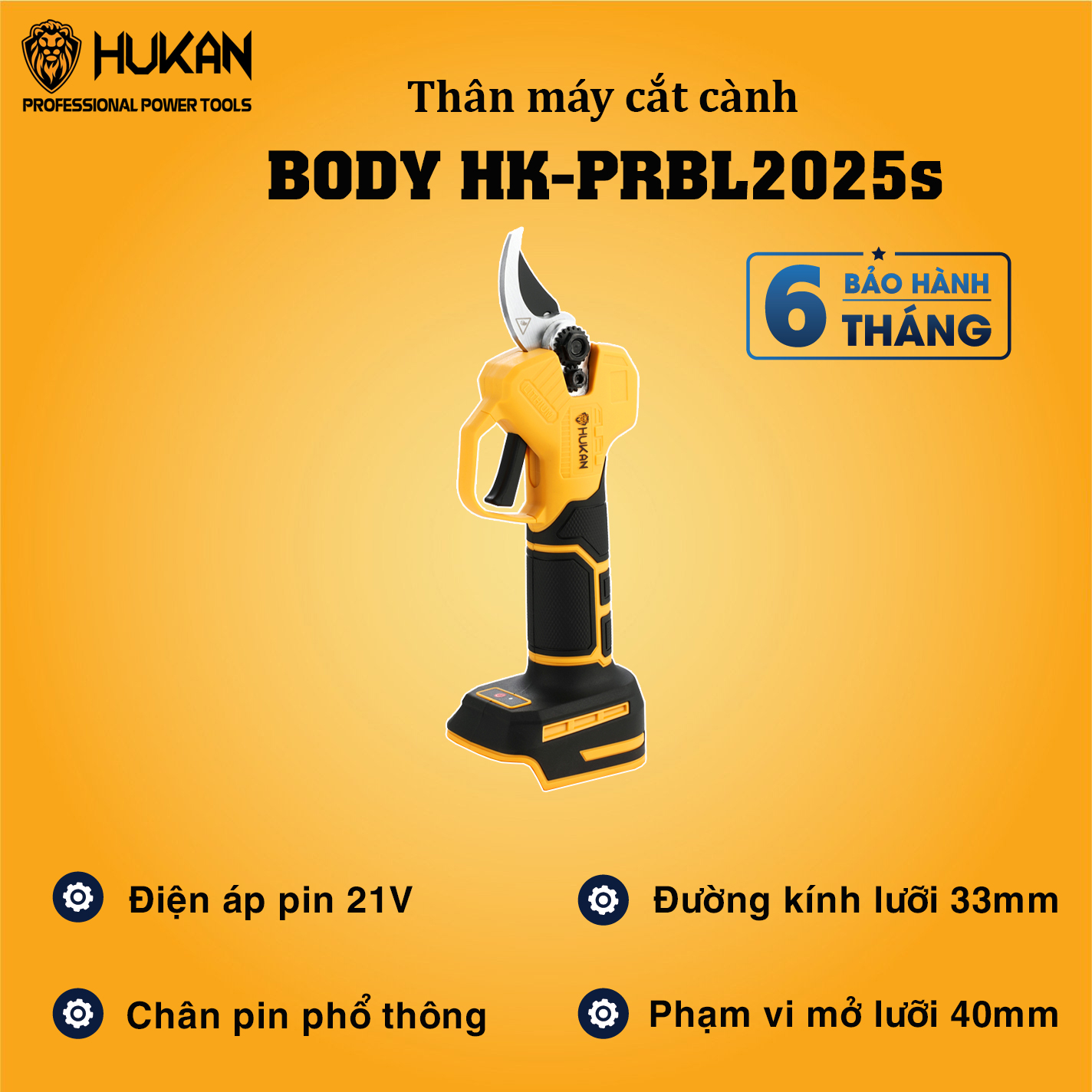 Thân Kéo Cắt Cành Dùng Pin HUKAN - HK-PRBL2025s