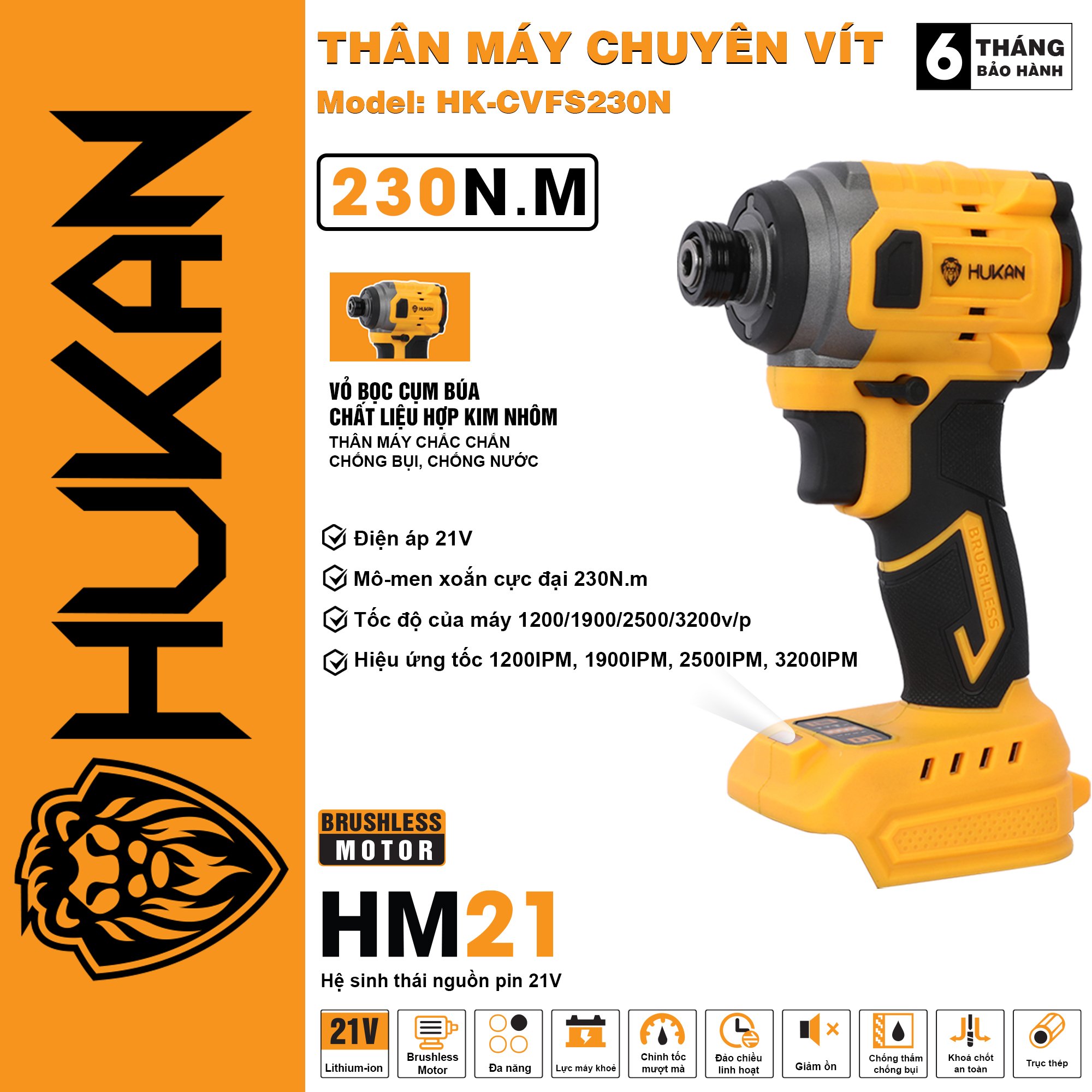 Thân Máy Chuyên Vít HUKAN - BODYHK-CVFS230N
