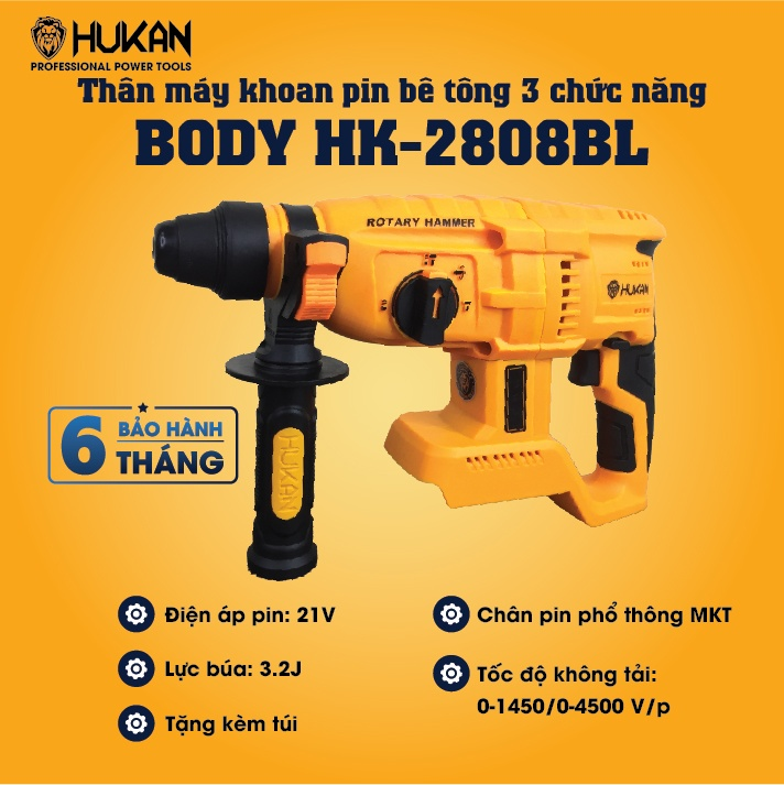 Thân Máy Khoan Bê Tông HUKAN - BODYHK-2808BL