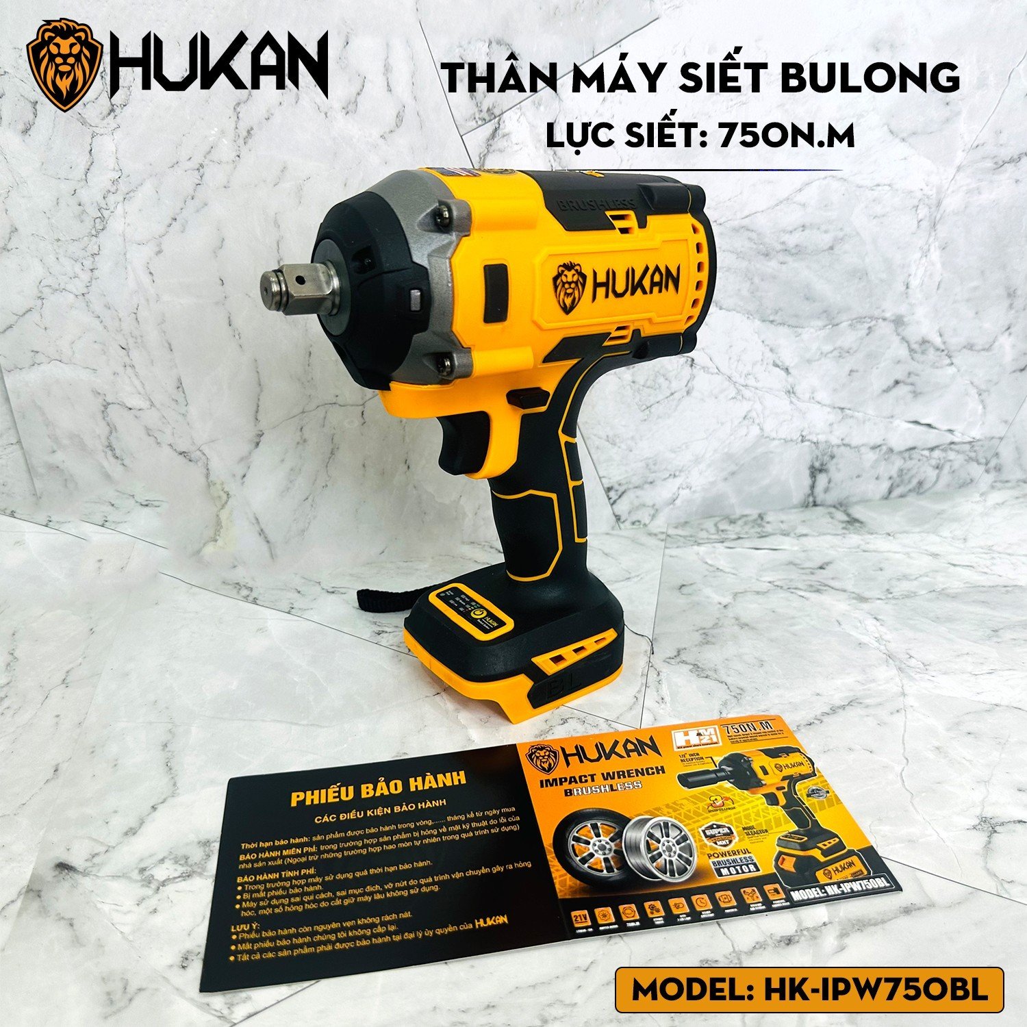 Thân Máy Siết Bulong Pin HUKAN - BODYHK-IPW0750BL