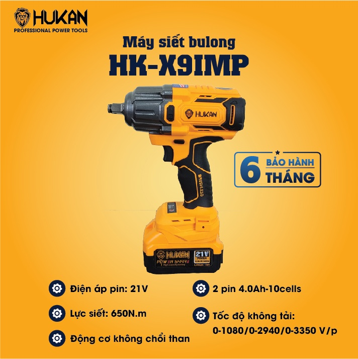 Máy Siết Bulong Dùng Pin HUKAN - HK-X9IMP