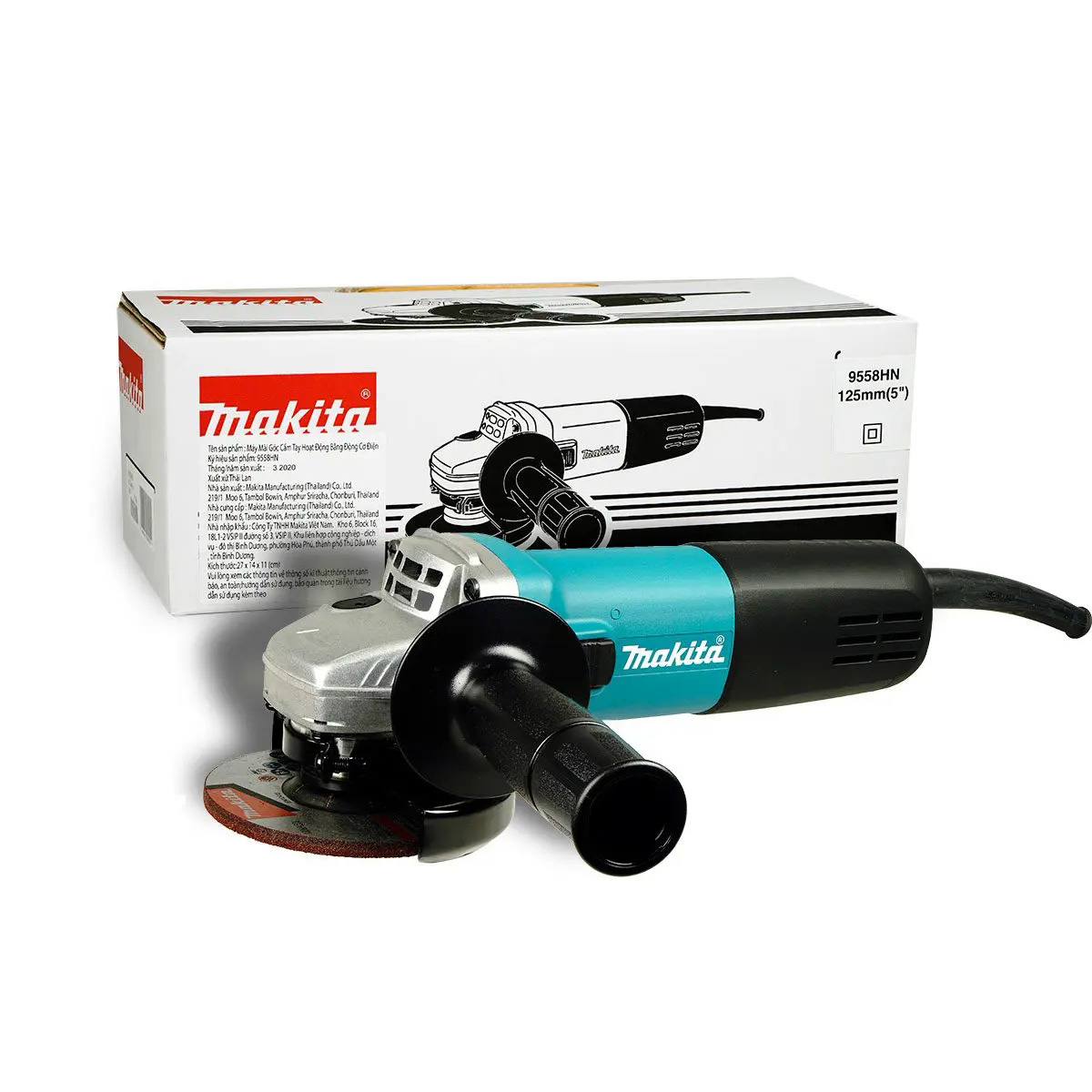 Makita 9558HNRGK2 Haakse slijper | 125mm 840w | 2 diamantschijven - 9558HNRGK2