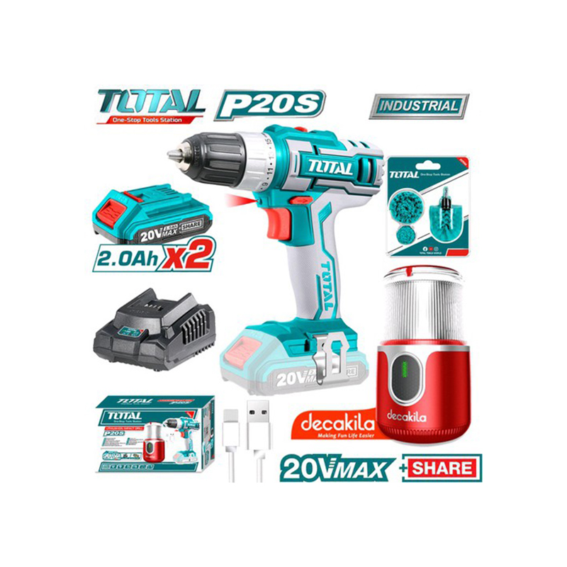 Bộ combo 2 máy xay cà phê và khoan dùng Pin 20V TOTAL - TOSLI23013