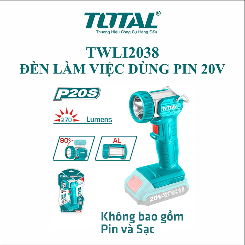Đèn làm việc dùng Pin 20V TOTAL TWLI2038