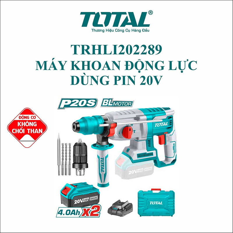 Máy khoan đục dùng Pin 20V TOTAL TRHLI202289