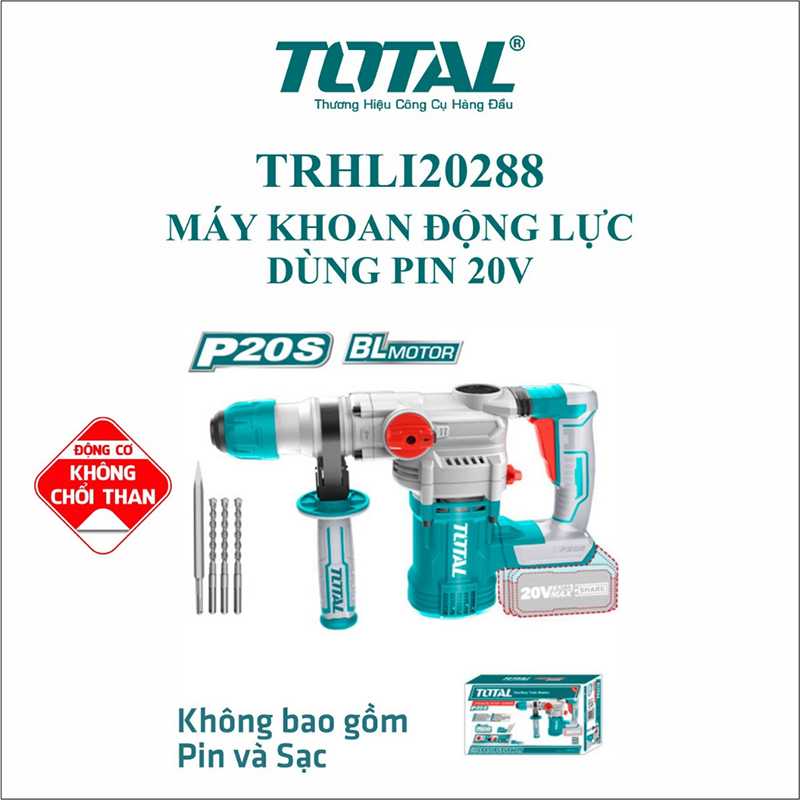 Máy khoan đục dùng Pin 20V TOTAL TRHLI20288