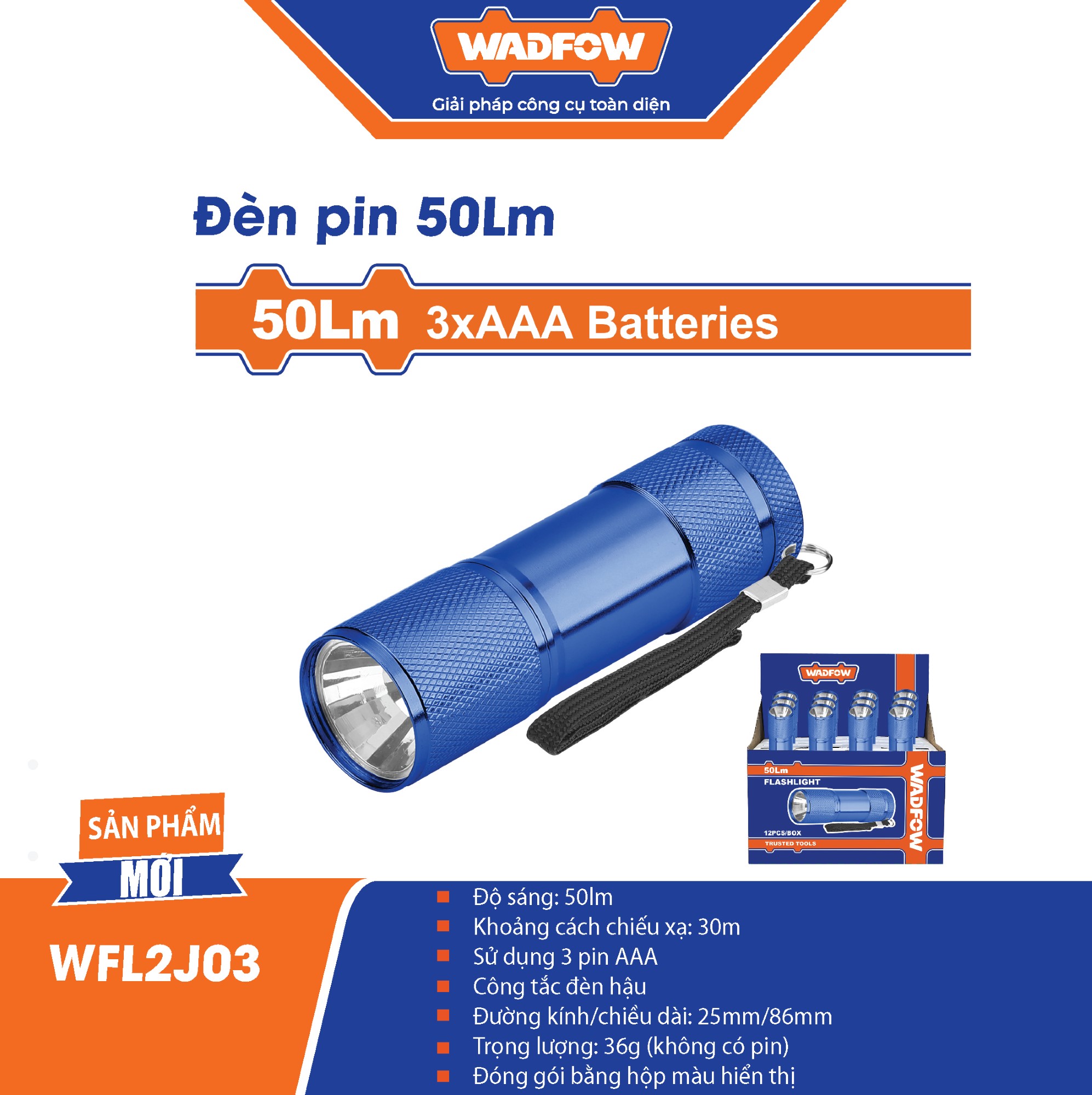 Đèn pin 50Lm WADFOW - WFL2J03