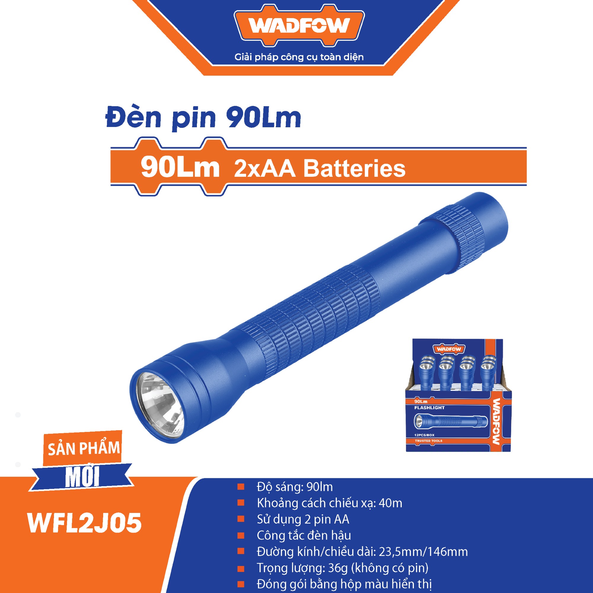 Đèn pin 90Lm WADFOW - WFL2J05