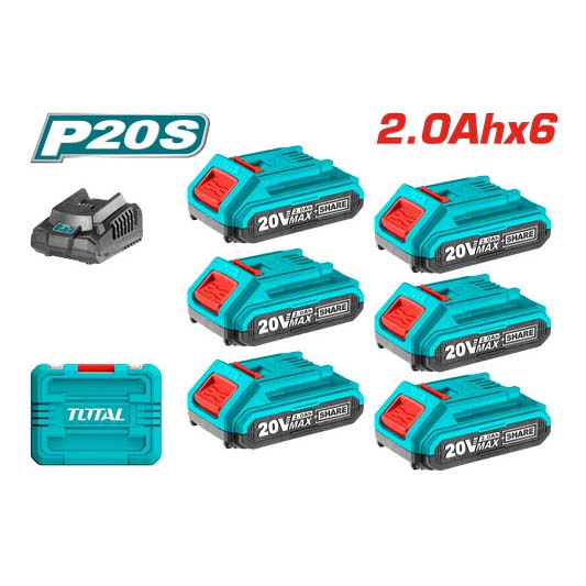Bộ 6 Pin và 1 sạc P20S TOTAL TFBCLI2062