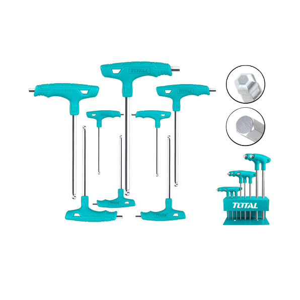 Bộ 8 chìa vặn lục giác tròn tay cầm T TOTAL THHW80826