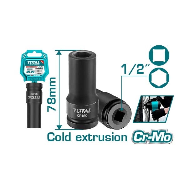 Đầu tiếp tác động sâu 1/2 inch 16mm TOTAL THDIS12161L