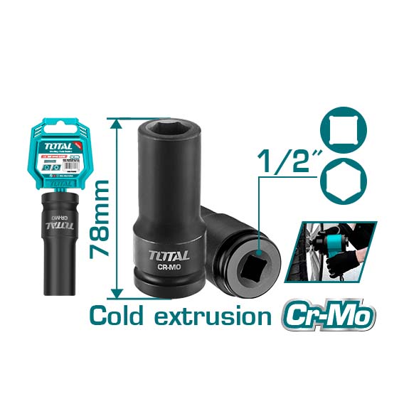 Đầu tiếp tác động sâu 1/2 inch 21mm TOTAL THDIS12211L