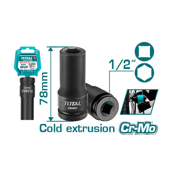 Đầu tiếp tác động sâu 1/2 inch 27mm TOTAL THDIS12271L
