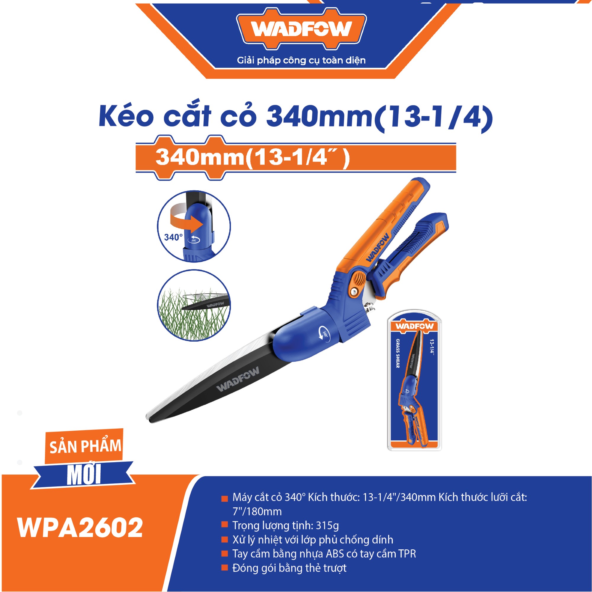 Kéo cắt cỏ 340mm(13-1/4") WADFOW - WPA2602
