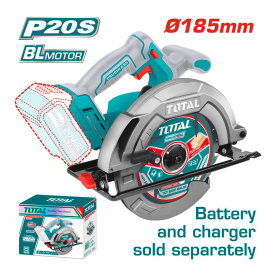 Máy cưa đĩa tròn dùng Pin 20V (không kèm Pin & sạc) TOTAL - TSLI1851