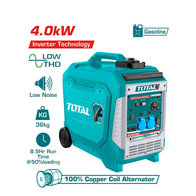 Máy phát điện dùng xăng biến tần 4.0KW TOTAL - TP547506