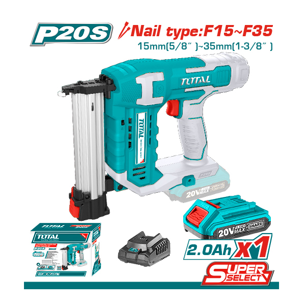 Súng bắn đinh thẳng dùng Pin 20V TOTAL TCBNLI3508