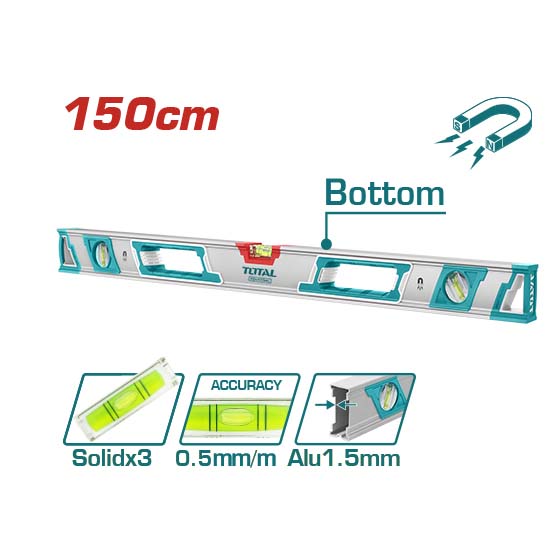 Thước thủy kèm theo nam châm hút 150cm TOTAL TMT215086M