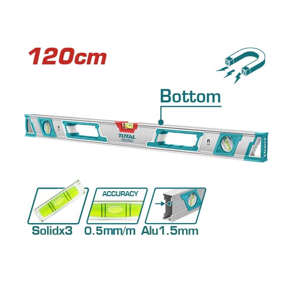 Thước thủy(kèm theo nam châm hút)-120cm TOTAL TMT212086M