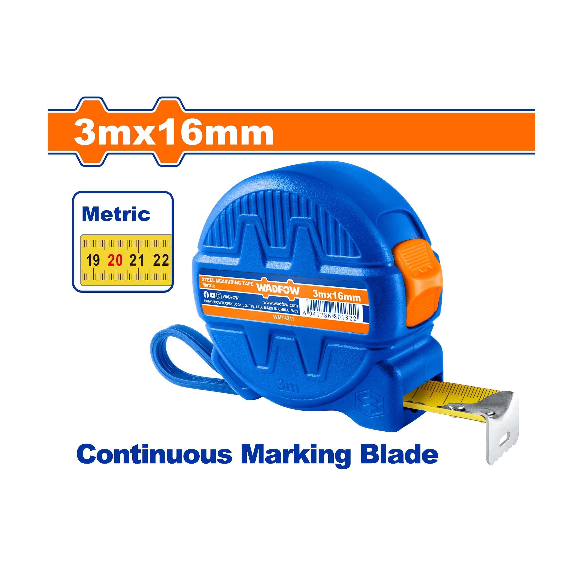 Thước kéo thép 3mx16mm Page 6 B WADFOW - WMT4311