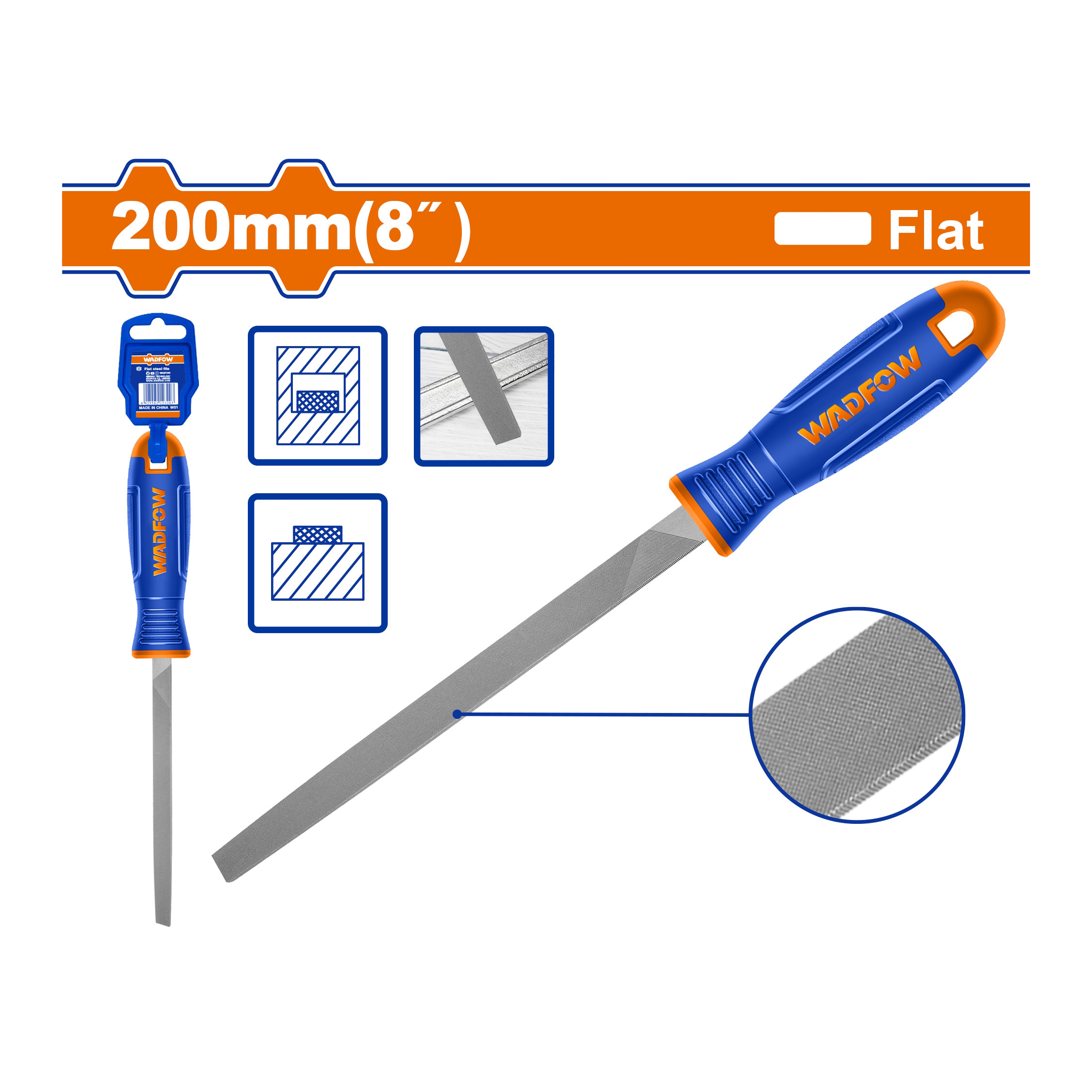 Giũa thép dẹp 200mm(8") Page 3 B WADFOW - WFE7818