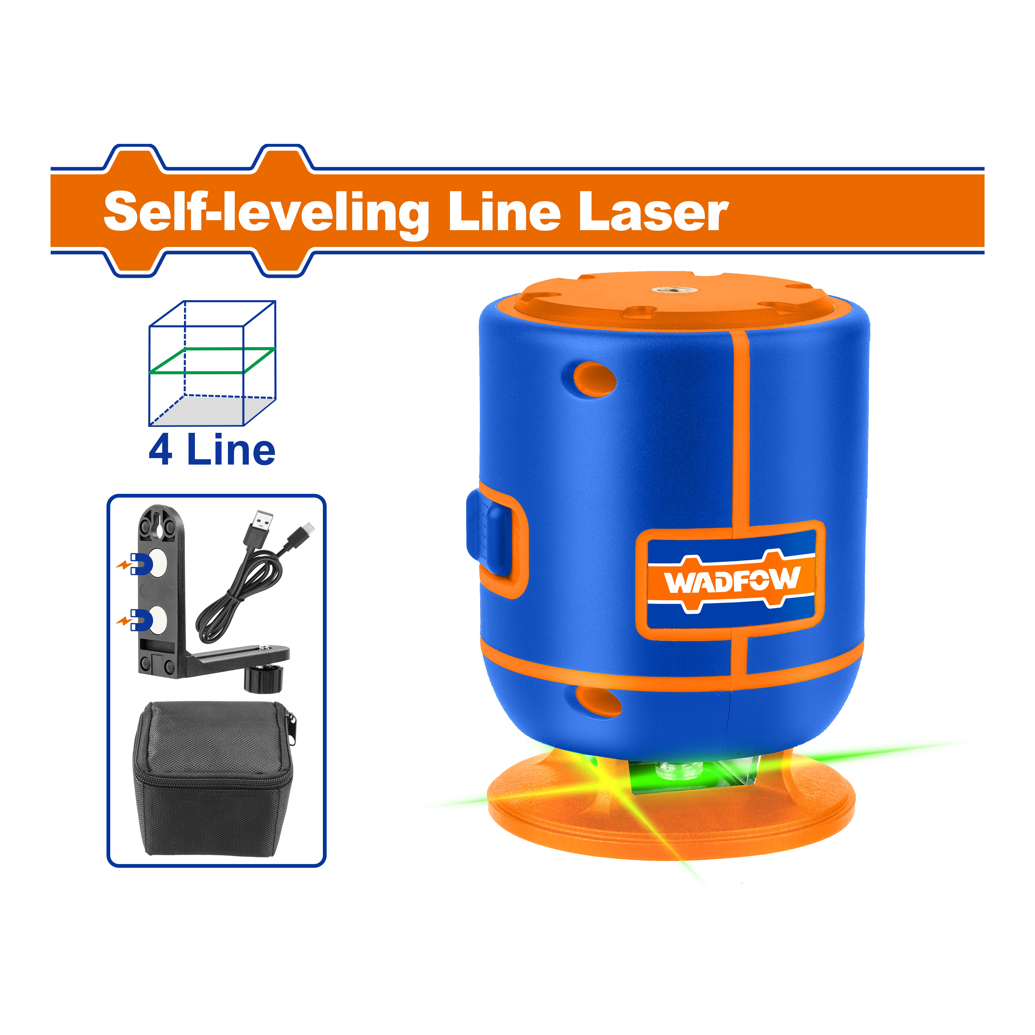 Máy cân bằng tia lade 1 tia xanh 0-30m WADFOW - WLE1M04