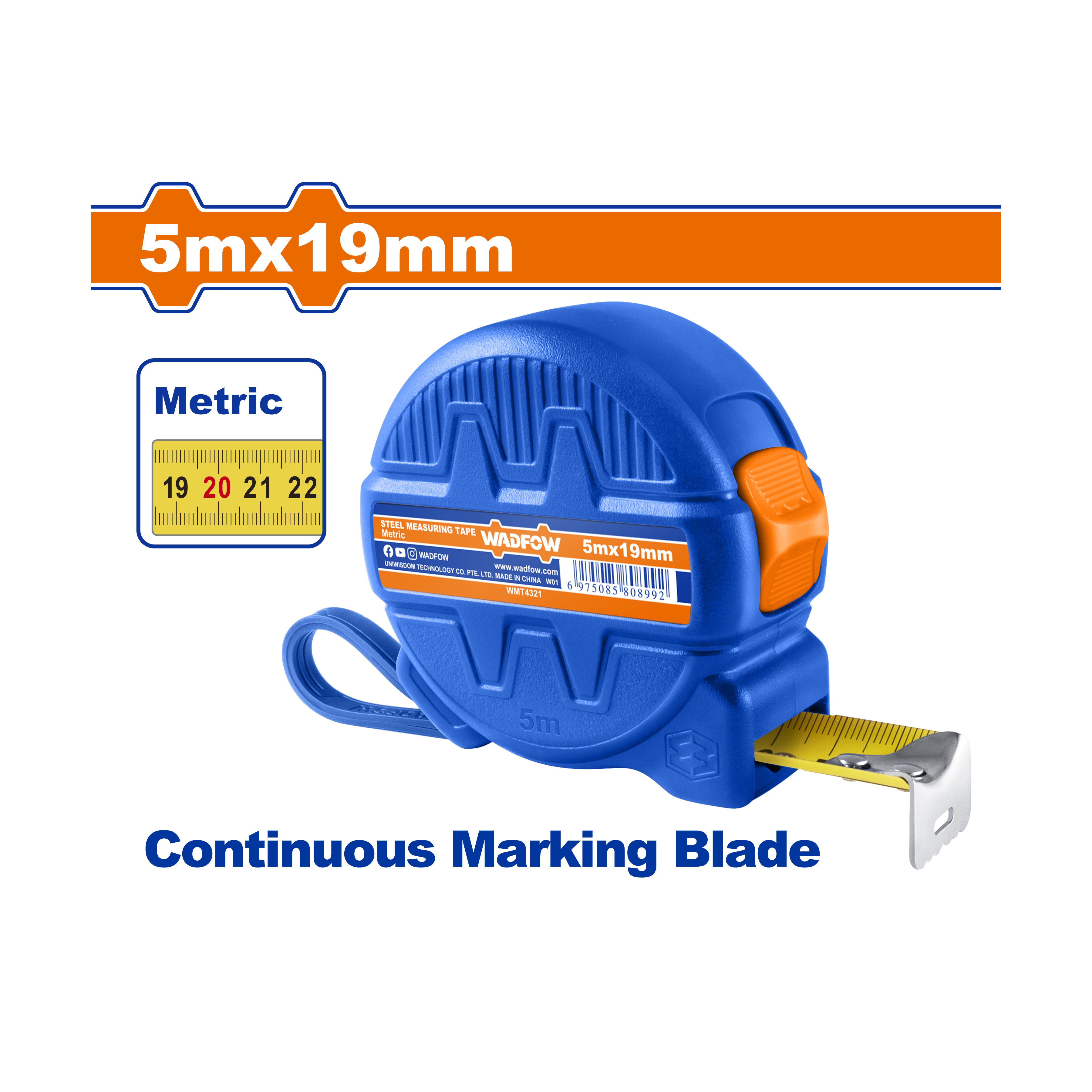 Thước kéo thép 5mx19mm WADFOW - WMT4321