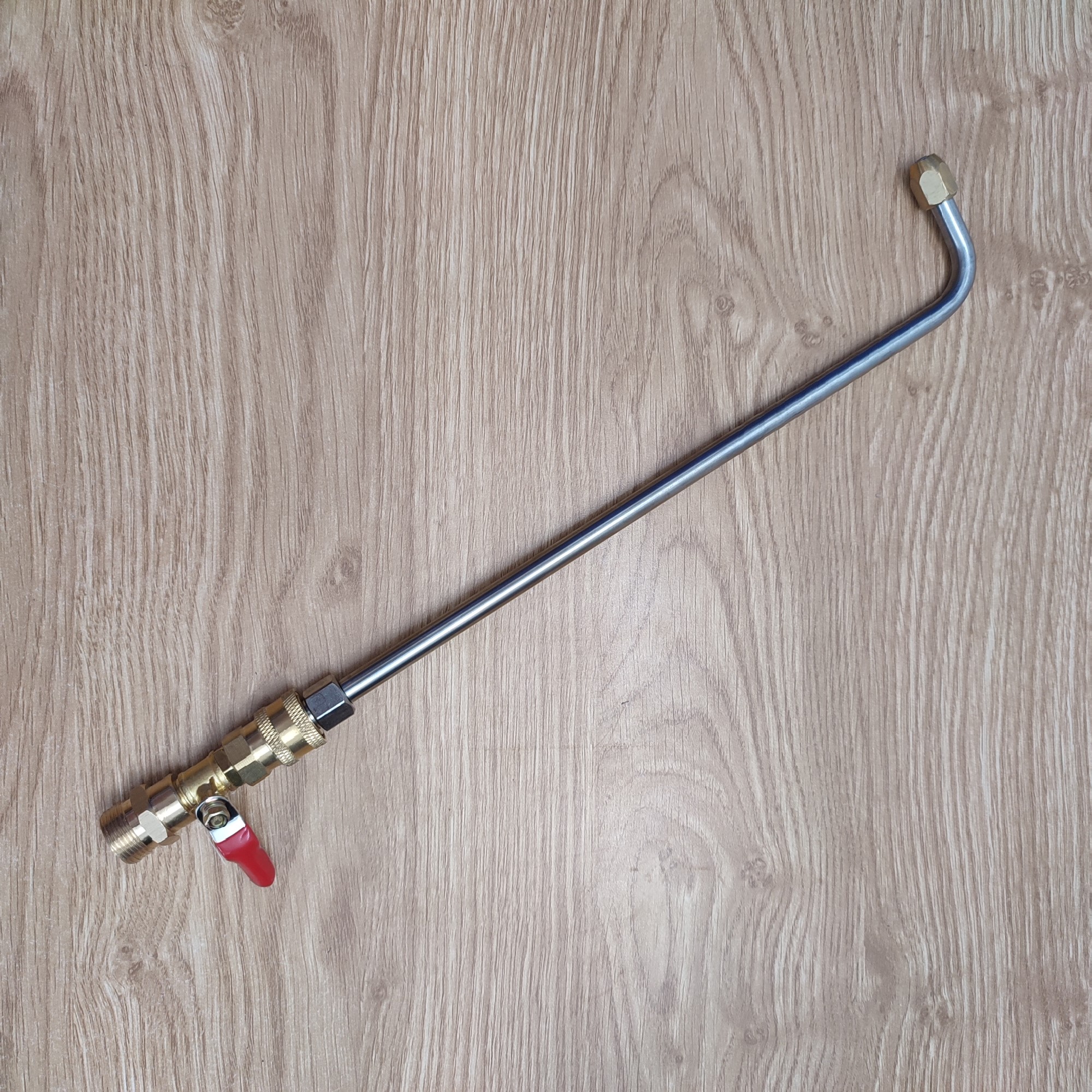 Bộ béc rửa máy lạnh thẳng (Chân 22mm - Cần nối nhanh 30cm - 90 độ)